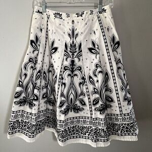 Talbots Black and White A-Line Skirt